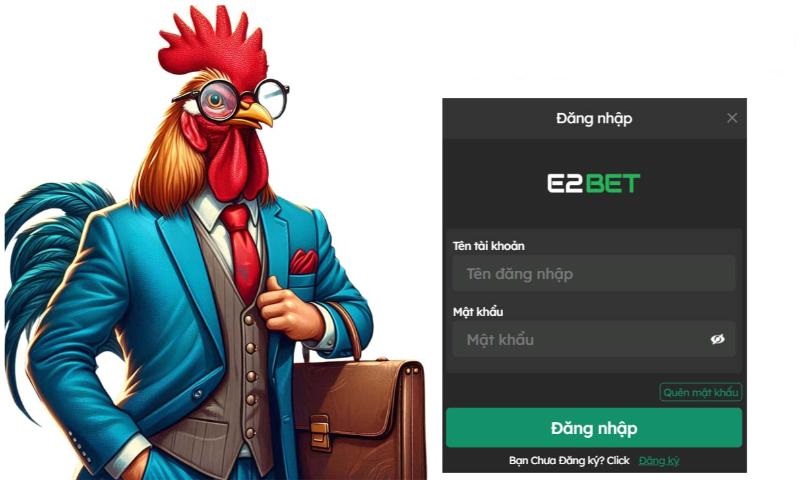 Thao tác đăng nhập E2bet