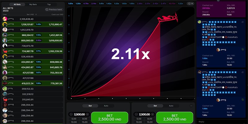 Giao diện Crash E2bet tối giản nhưng bắt mắt